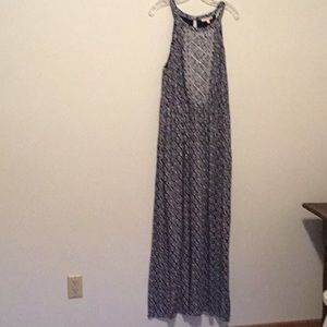 Blue and white maxi dress.